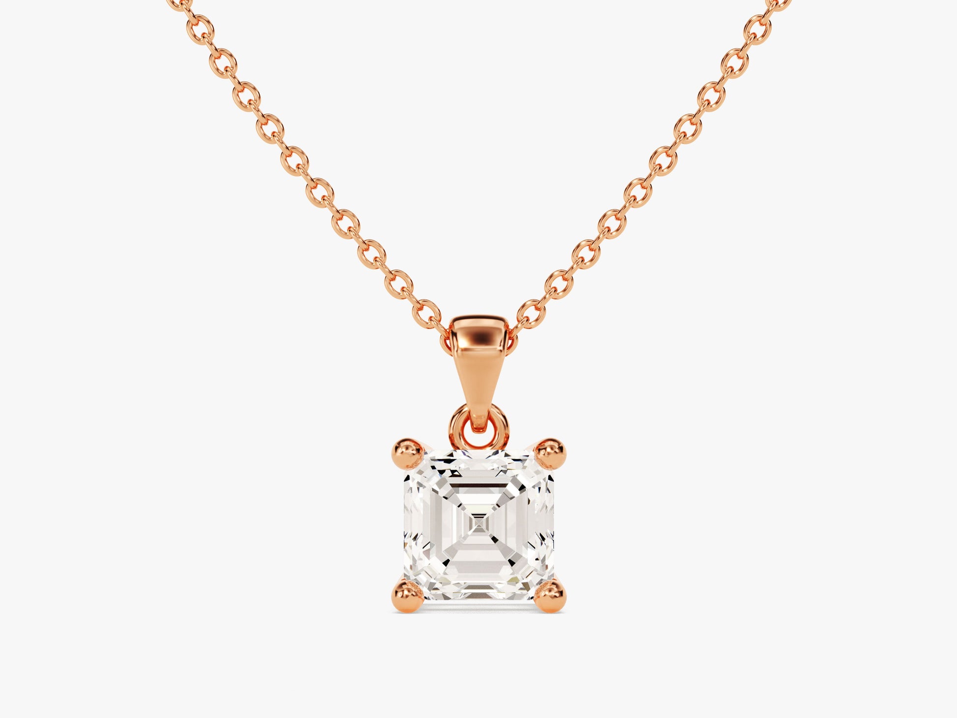 Asscher Cut Lab Grown Diamond Solitaire Pendant (0.50 CT)