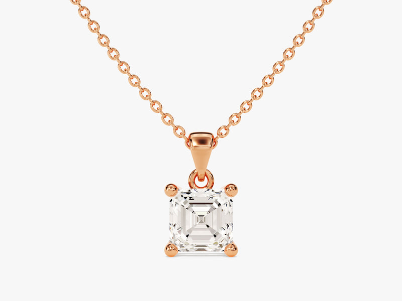 Asscher Cut Lab Grown Diamond Solitaire Pendant (0.50 CT)