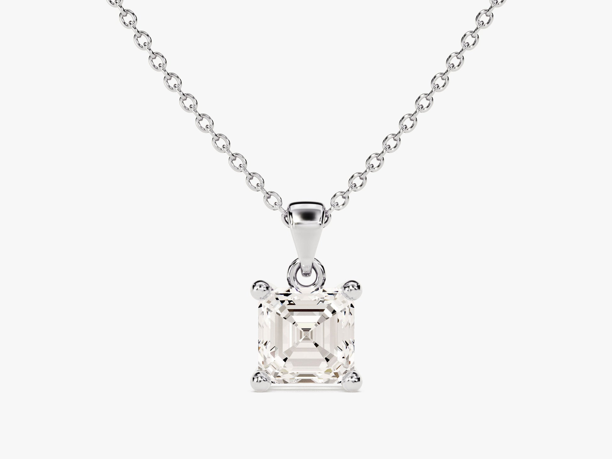 Asscher Cut Lab Grown Diamond Solitaire Pendant (0.50 CT)