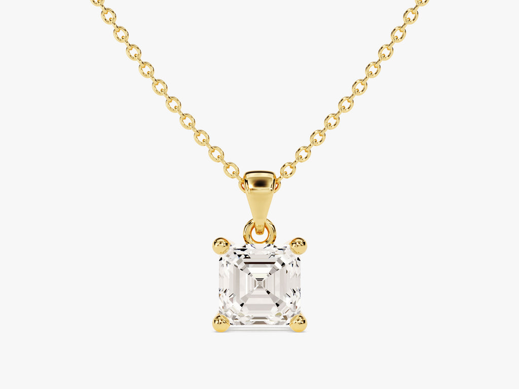 Asscher Cut Lab Grown Diamond Solitaire Pendant (0.50 CT)