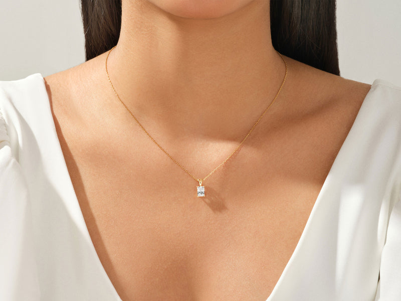 Radiant Cut Lab Grown Diamond Solitaire Pendant (0.50 CT)