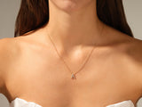 Diamond Initial Letter Necklace in 14k Solid Gold