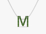 Birthstone Letter Necklace in 14k Solid Gold