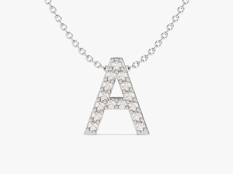 Diamond Initial Letter Necklace in 14k Solid Gold