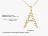 Diamond Initial Large Letter Necklace in 14k Solid Gold