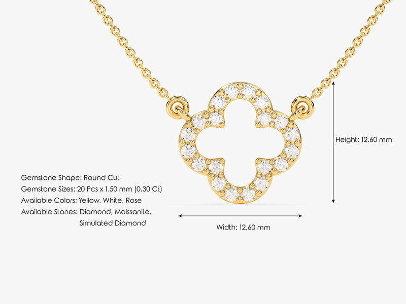 Diamond Clover Necklace (0.30 CT) in 14k Solid Gold