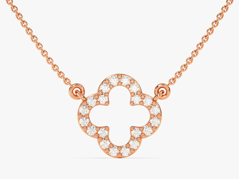 Diamond Clover Necklace (0.30 CT) in 14k Solid Gold