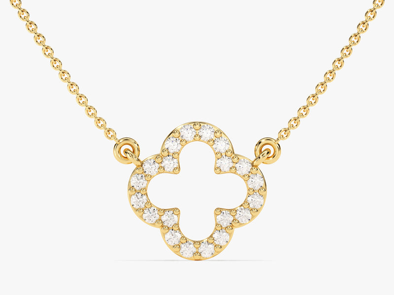 Diamond Clover Necklace (0.30 CT) in 14k Solid Gold