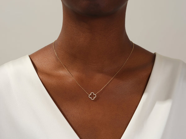 Diamond Clover Necklace (0.30 CT) in 14k Solid Gold