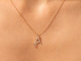 Cursive Initial Diamond Necklace in 14k Solid Gold