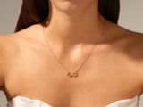 Pave Set Infinity Diamond Necklace (0.11 CT) in 14k Solid Gold