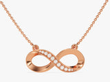 Pave Set Infinity Diamond Necklace (0.11 CT) in 14k Solid Gold