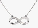 Pave Set Infinity Diamond Necklace (0.11 CT) in 14k Solid Gold