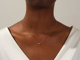 Trio-Bezel Set Diamond Necklace (0.06 CT)  in 14k Solid Gold