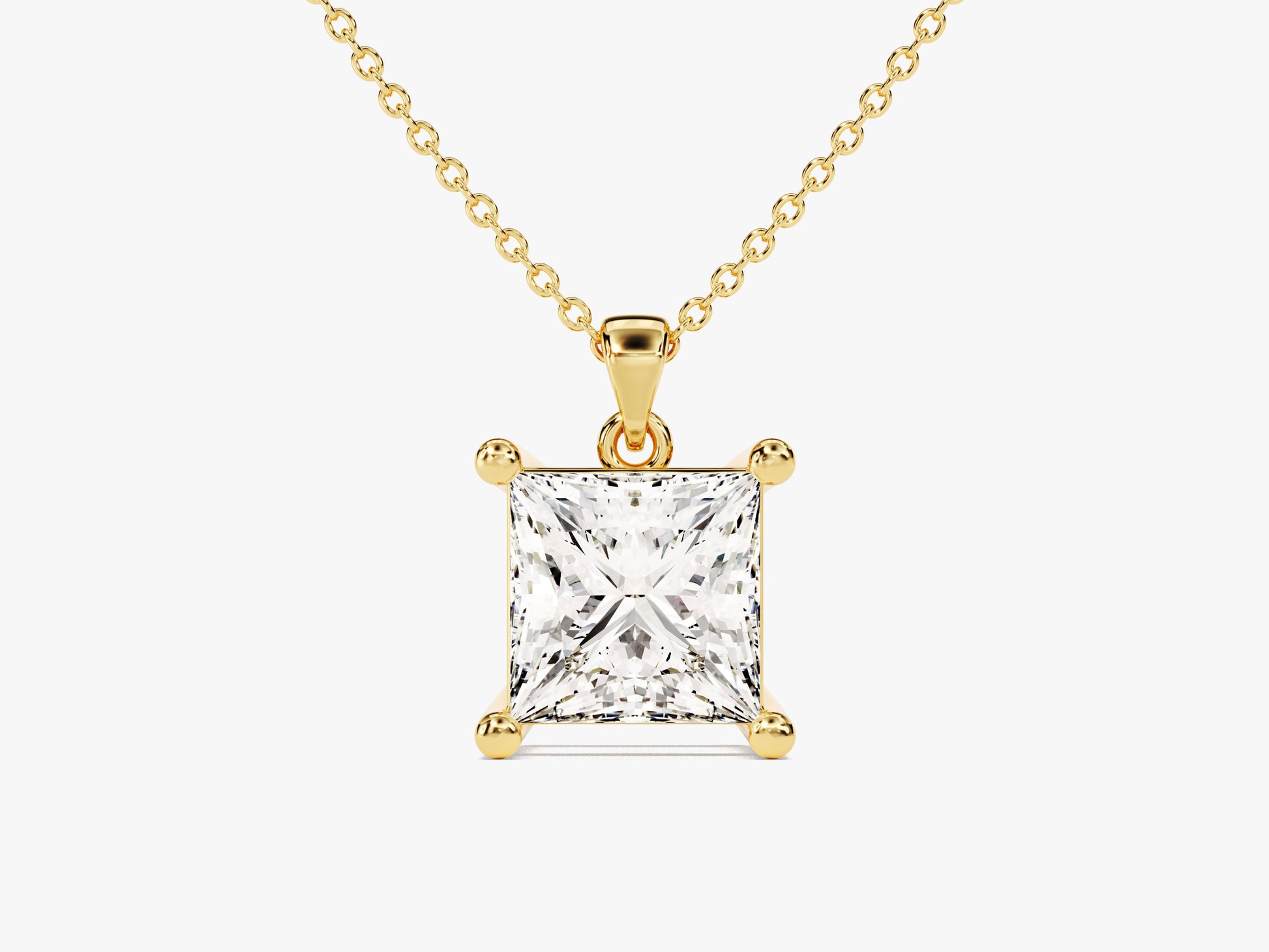 Princess Cut Lab Grown Diamond Solitaire Pendant (1.50 CT)