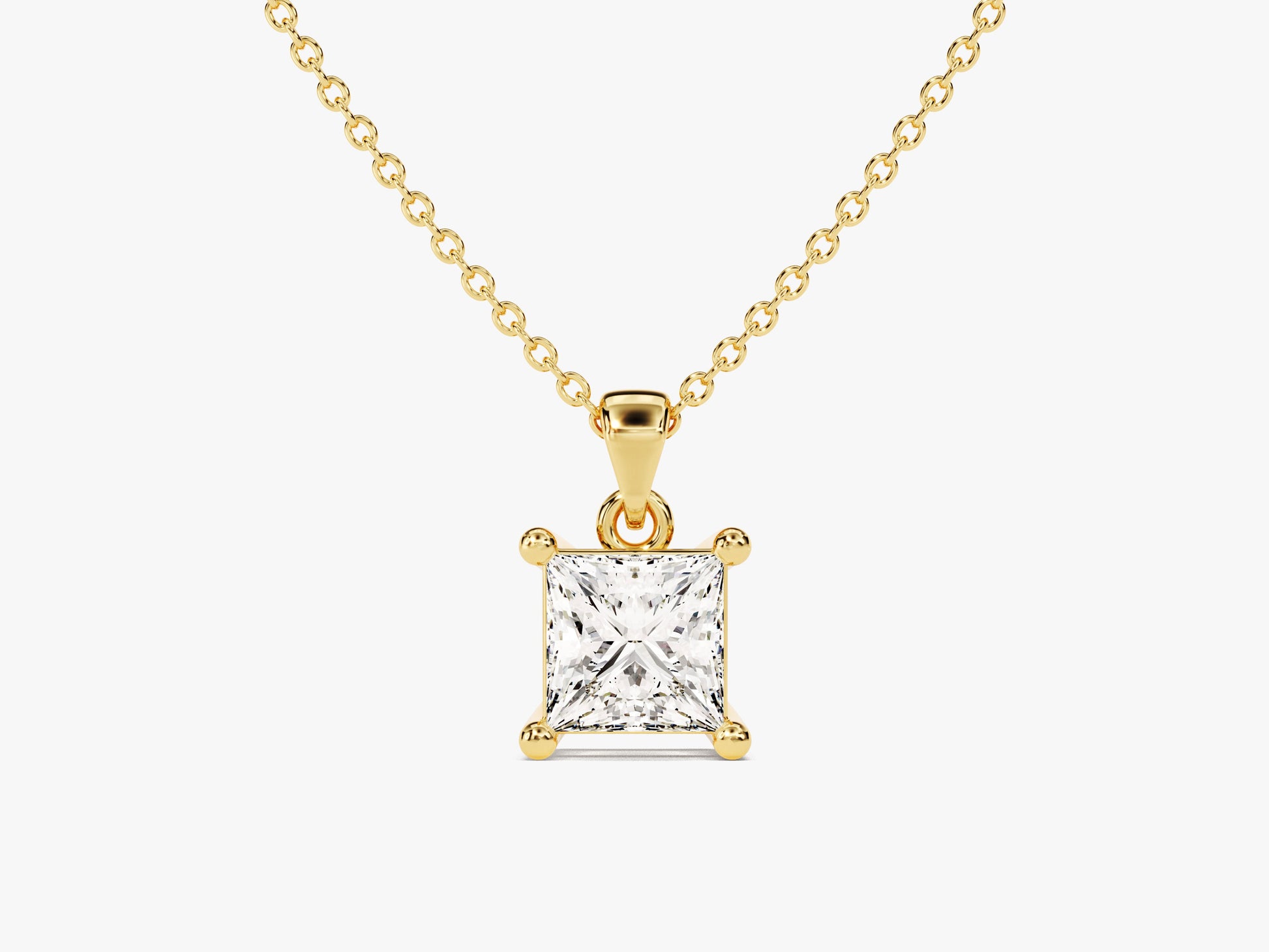 Princess Cut Lab Grown Diamond Solitaire Pendant (0.50 CT)