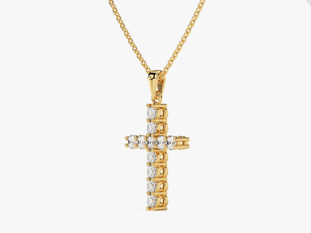 Diamond Cross Pendant (0.22 CT) in 14k Solid Gold