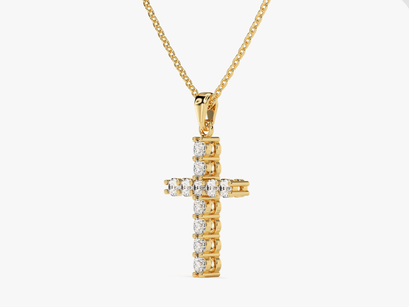 Diamond Cross Pendant (0.22 CT) in 14k Solid Gold