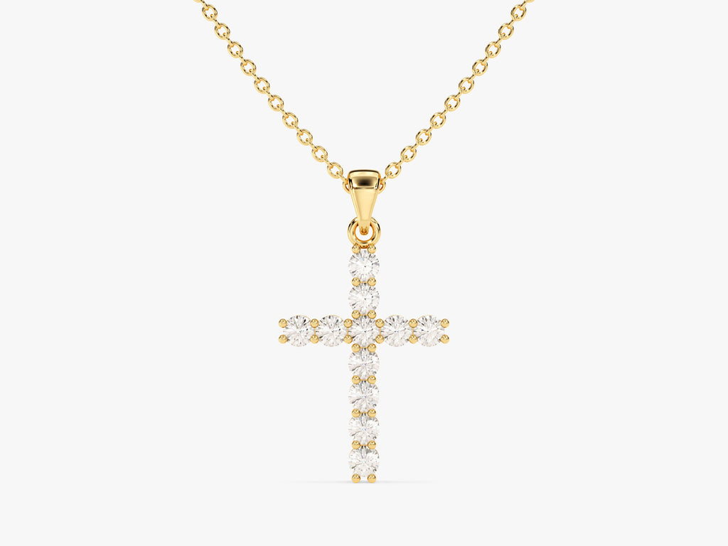 Diamond Cross Pendant (0.22 CT) in 14k Solid Gold