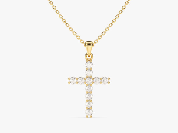 Diamond Cross Pendant (0.22 CT) in 14k Solid Gold