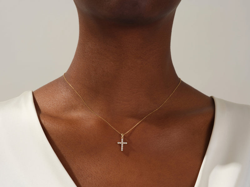 Diamond Cross Pendant (0.22 CT) in 14k Solid Gold