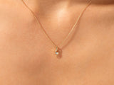 Single Stone Diamond Pendant Necklace (0.10 CT)  in 14k Solid Gold