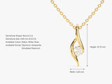 Single Stone Diamond Pendant Necklace (0.10 CT)  in 14k Solid Gold