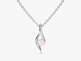 Single Stone Diamond Pendant Necklace (0.10 CT)  in 14k Solid Gold