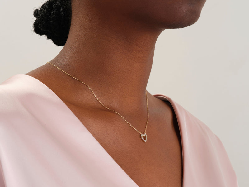 Diamond Heart Necklace (0.24 CT) in 14k Solid Gold