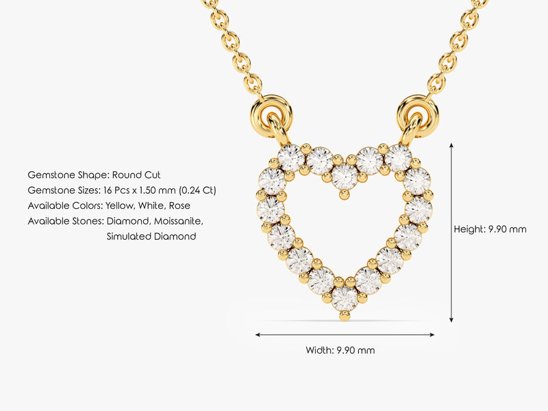 Diamond Heart Necklace (0.24 CT) in 14k Solid Gold