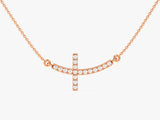 Large Sideways Cross Diamond Necklace (0.27 CT)  in 14k Solid Gold