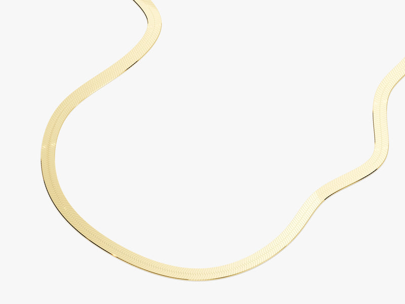 14k Yellow Gold 3.5mm Herringbone Chain Necklace