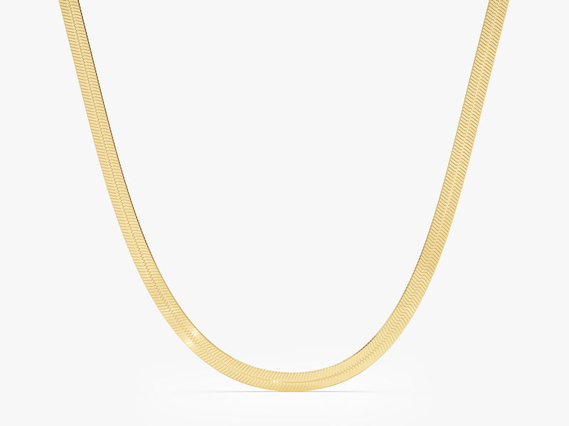 14k Yellow Gold 4.5mm Herringbone Chain Necklace