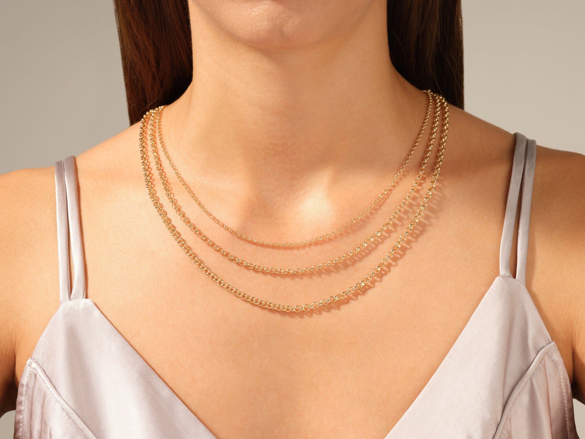 14k Yellow Gold 4.0mm Rolo Chain Necklace
