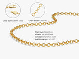 14k Yellow Gold 4.0mm Rolo Chain Necklace