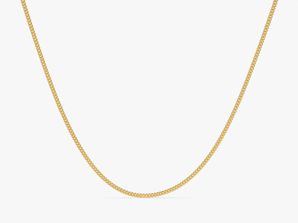 14k Yellow Gold 2.0mm Cuban Curb Chain Necklace