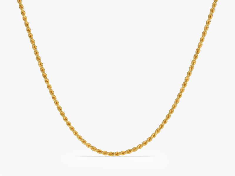 14k Yellow Gold 3.0mm Rope Chain Necklace