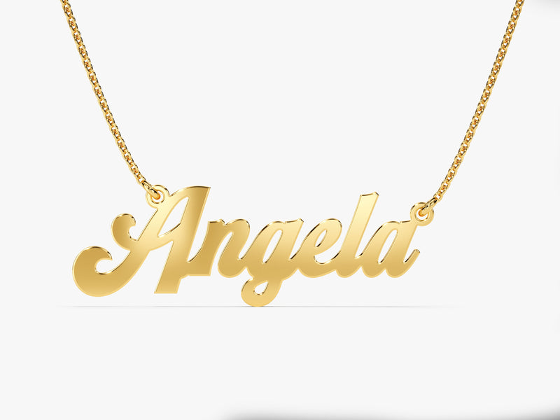 14k Solid Gold Bold Name Necklace