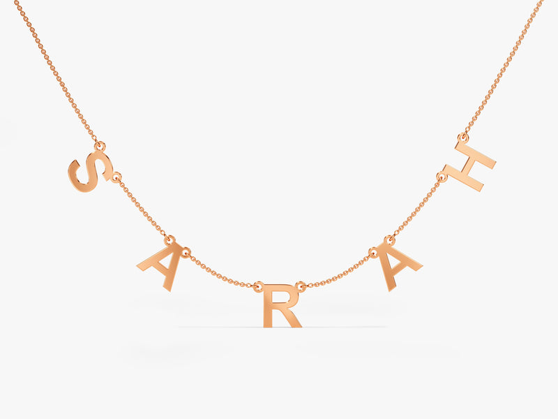 14k Solid Gold Letter Name Necklace