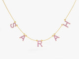 Birthstone Name Necklace - Gold Vermeil