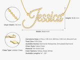 14k Solid Gold Cursive Diamond Name Necklace