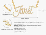 14k Solid Gold Cuban Chain Diamond Name Necklace