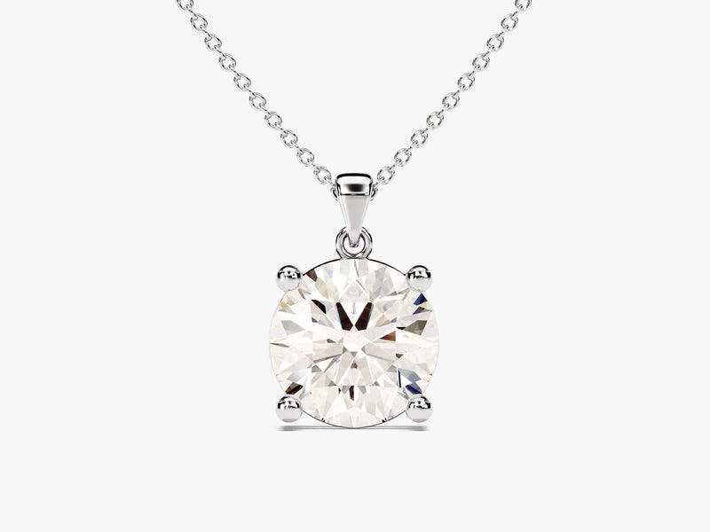 Prong Set Round Cut Moissanite Solitaire Pendant (2.00 CT)