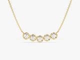 Bezel Set Round Birthstone Family Necklace in 14k Solid Gold