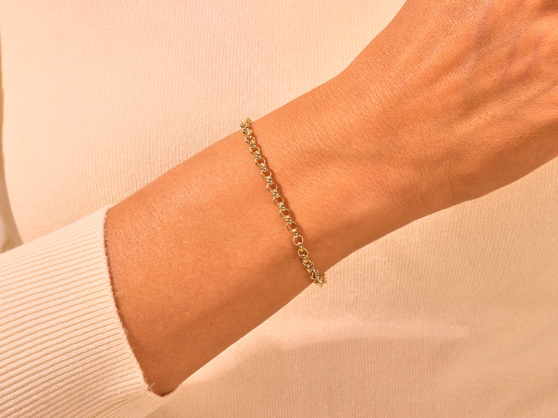 14k Yellow Gold 4.0mm Rolo Chain Bracelet