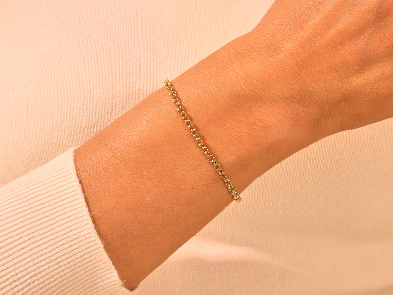 14k Yellow Gold 3.0mm Rolo Chain Bracelet