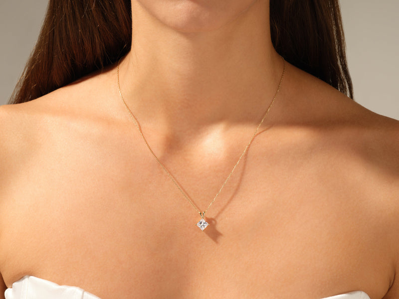 Double Bail Lab Grown Diamond Solitaire Pendant (1.00 CT)