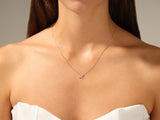 Round Cut Diamond Clover Charm Necklace (0.24 CT)  in 14k Solid Gold