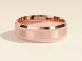 7mm Milgrain and Beveled Edge Men's Gold Wedding Band