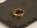 6mm Grooved Men's Gold Wedding Band with Ice Matte Finish